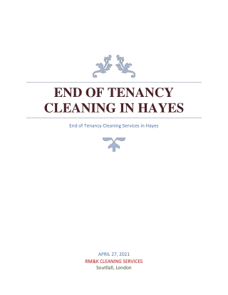 End of Tenancy Cleaning Hayes | RM&K Cleaning Services