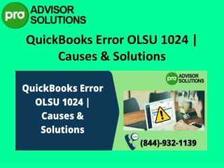 QuickBooks error OLSU 1024| Step-by-step troubleshoot QB bank connection issue