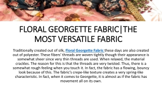 FLORAL GEORGETTE FABRIC