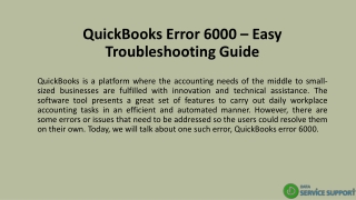 QuickBooks Error 6000 – Easy Troubleshooting Guide
