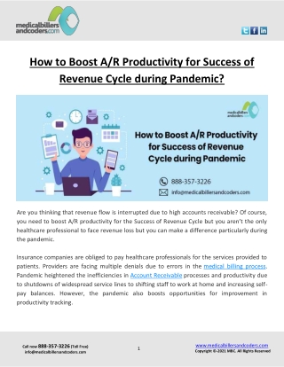 How to Boost A/R Productivity for Success of Revenue Cycle during Pandemic?