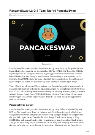 PancakeSwap Là Gì? Toàn Tập Về PancakeSwap