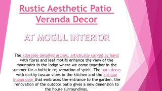 Rustic Aesthetic Patio Veranda Decor