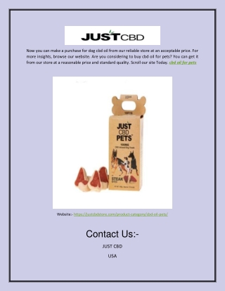 CBD Oil For Pets | Justcbdstore.com