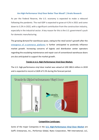 US High-Performance Vinyl Door Market Trends