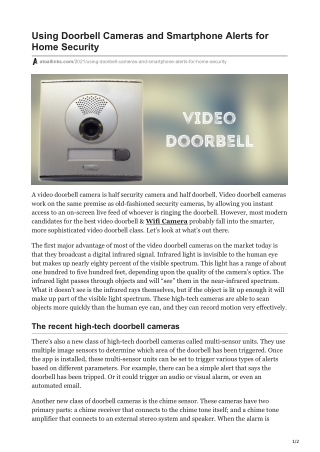Using Doorbell Cameras and Smartphone Alerts for Home Security