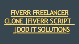 Readymade Fiverr Clone Script - DOD IT Solutions