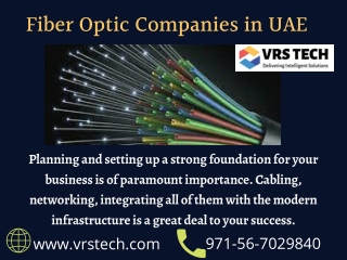 Fiber Optic Cabling Installation Services Dubai, UAE