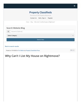 Why Can’t I List My House on Rightmove?