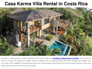 Casa Karma Villa Rental in Costa Rica