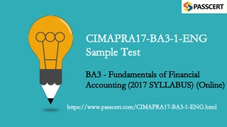 BA3 - Fundamentals of Financial Accounting CIMAPRA17-BA3-1-ENG Exam Dumps