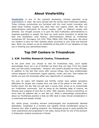 Best IVF Centers in Trivandrum _ IVF Cost in Trivandrum - Vinsfertility Pvt. Ltd.