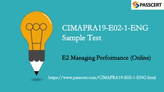 E2 Managing Performance CIMAPRA19-E02-1-ENG Exam Dumps