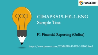 F1 Financial Reporting CIMAPRA19-F01-1-ENG Exam Dumps