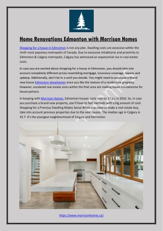 Home Renovations Edmonton with Morrison Homes