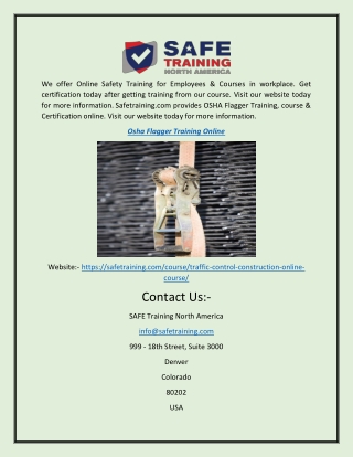 Osha Flagger Training Online Safetraining.com