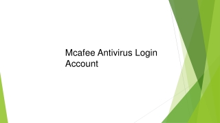 McAfee Antivirus Login Account