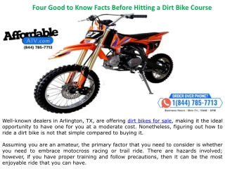 Four Good to Know Facts before Hitting a Dirt Bike Course