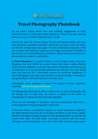 Travel Photography Photobook