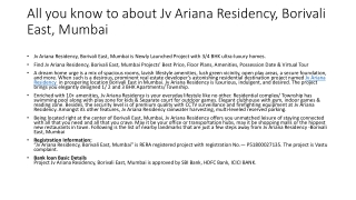 All you know to about Jv Ariana Residency
