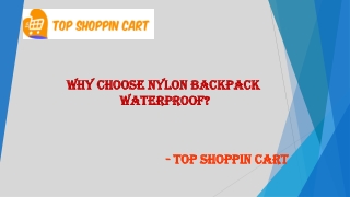 Why Choose Nylon Backpack Waterproof
