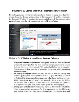 If Window 10 Games Won’t Go Fullscreen! How to Fix it?