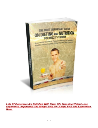 Dieting and Nutrition for the 21st Century