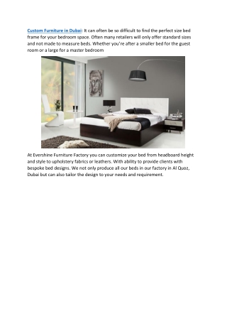 Custom Furniture in Dubai