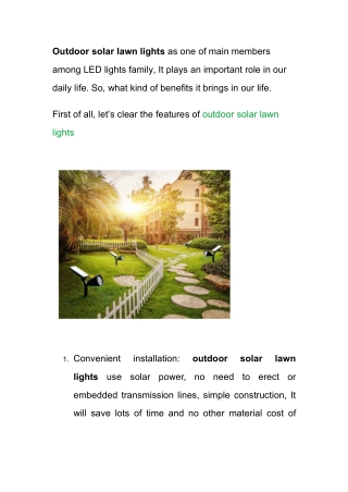 Are Outdoor Solar Lawn Lights any Good