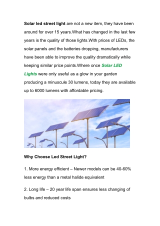 Are there any solar led street light that actually work 2021