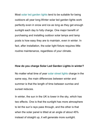 Do solar garden lights work in winter – Definitive Guide