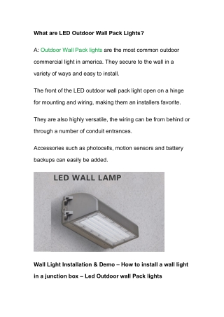 Pay attention to Led Outdoor Wall Pack Lights-Ultimate Guide