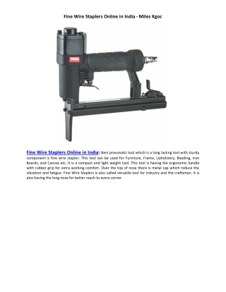 Fine Wire Staplers Online in India - Miles Kgoc