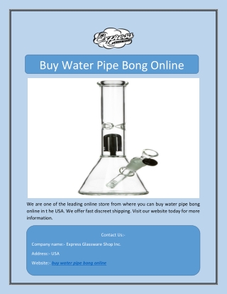 Buy Water Pipe Bong Online