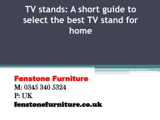 TV stands: A short guide to select the best TV stand for home