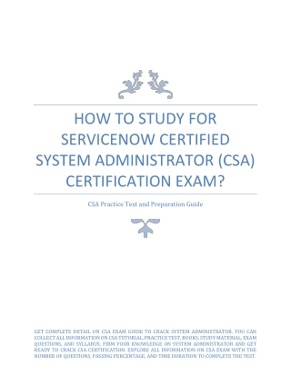 How to Study for ServiceNow Certified System Administrator (CSA) Certification E
