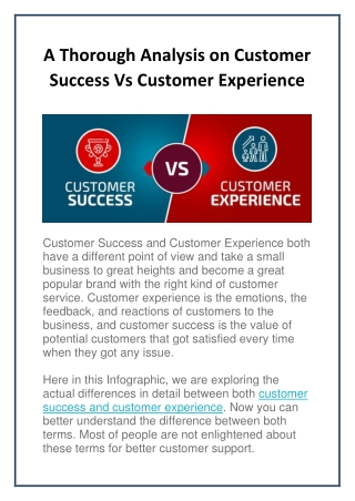 Customer Success vs Customer Experience