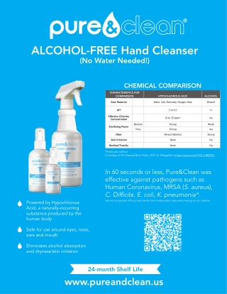 pure and clean alcohol free hand cleanser