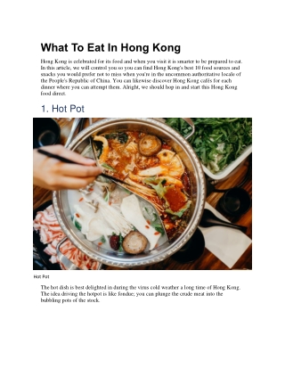 What To Eat In Hong Kong