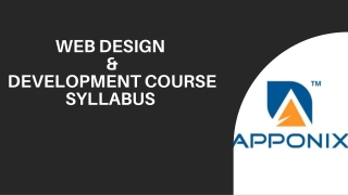 Web Design & Development Course Syllabus