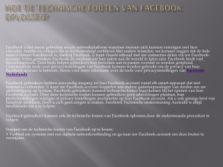 Contact Facebook Nederland Tijd om een leuke online serviceprovider te zoeken