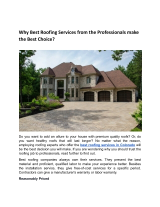 Why Best Roofing Services from the Professionals make the Best Choice_.docx