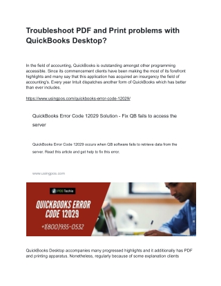 Troubleshoot PDF and Print problems with QuickBooks Desktop