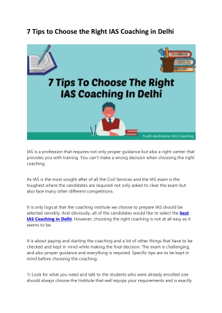 7 Tips to Choose the Right IAS Coaching in Delhi
