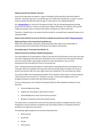 Connected Toys Market