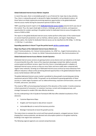 Dedicated Internet Access Market