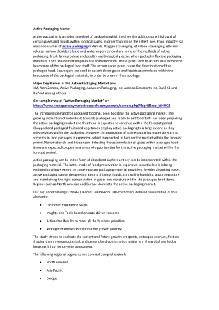 Active Packaging Market