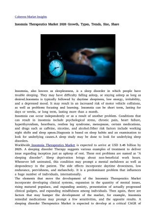 Insomnia Therapeutics 29