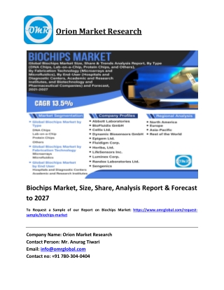 Biochips Market Trends, Size, Competitive Analysis and Forecast 2021-2027