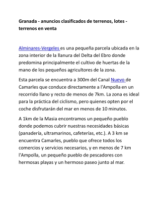 Granada - anuncios clasificados de terrenos, lotes - terrenos en venta
